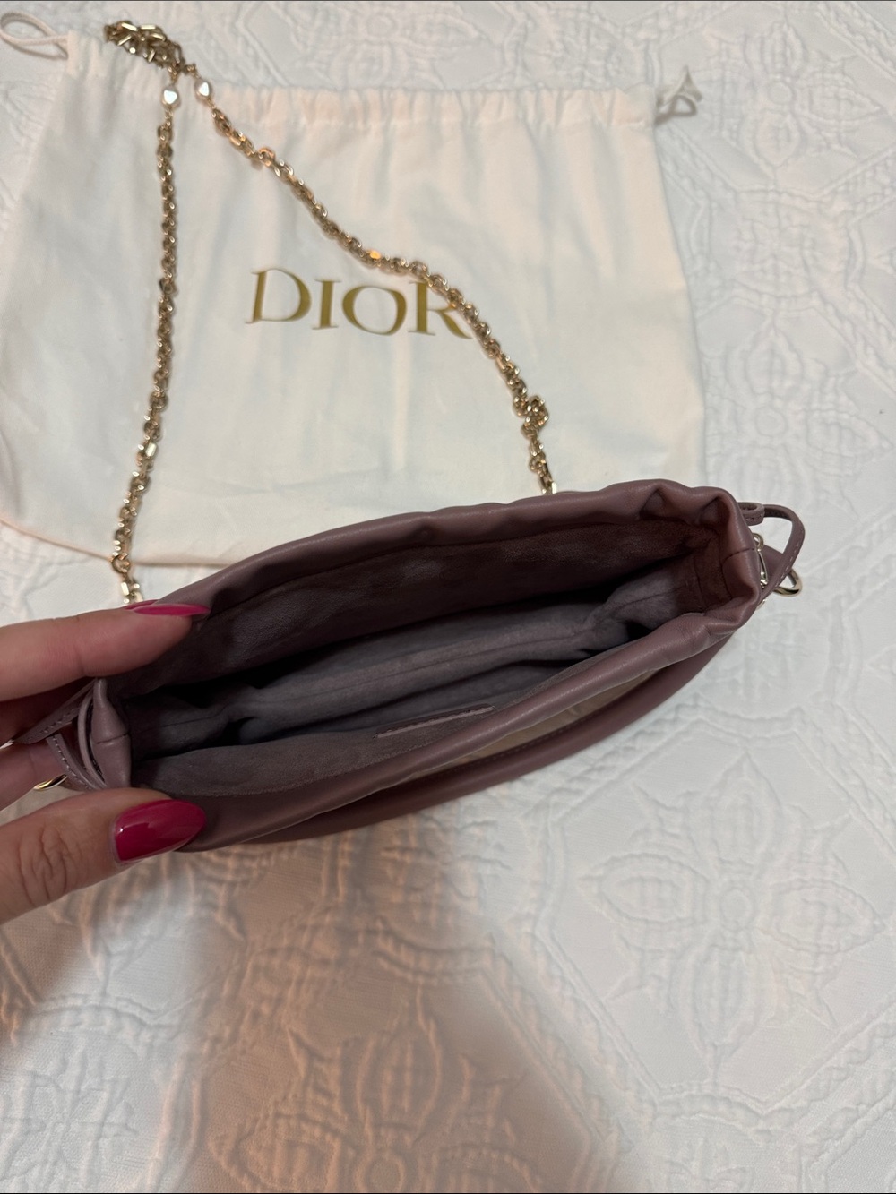 Lady Dior Pouch in Pink Peony - Picture 6 of 8
